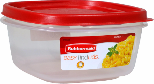 Rubbermaid Easy-Find Lids Food Storage Container - Red/Clear Perspective: front