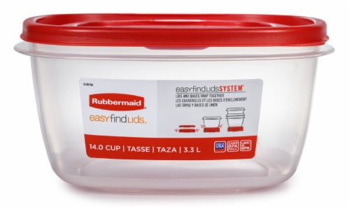 Rubbermaid® EasyFindLid™ Food Storage Container - Red/Clear Perspective: front