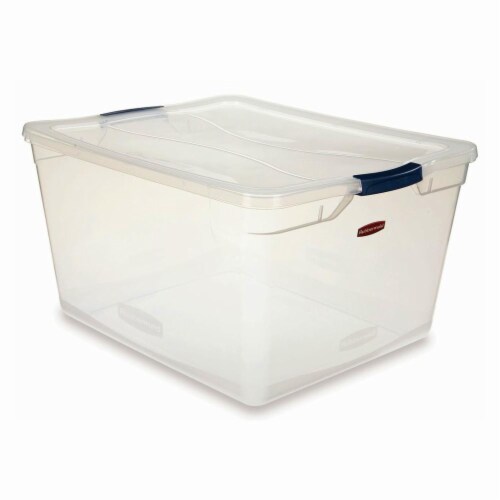 Rubbermaid Clever Store Basic Latch - Clear - 71 Quart Perspective: front