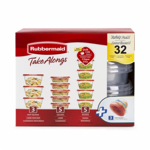 Rubbermaid Take Alongs Containers + Lids, Twist n' Seal Snackers, 1.2 Cups