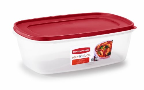 Rubbermaid Easy Find Lids Meal Prep Rectangular Food Storage Containers - 6  Pack - Clear/Red, 5.1 c - Harris Teeter