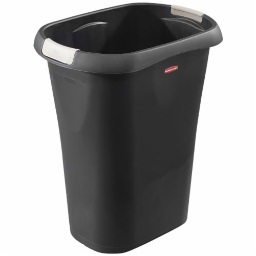 Rubbermaid 13-Gallons Black Plastic Kitchen Trash Can with Lid