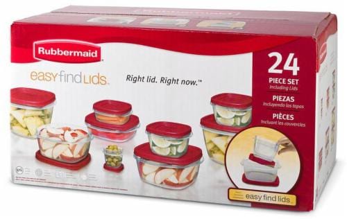 Rubbermaid® Easy Find Lids® Food Storage Set - Red/Clear, 24 pc - Fry's Food  Stores