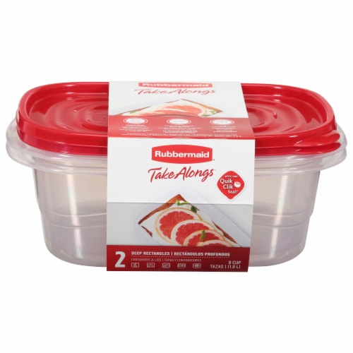 Rubbermaid® TakeAlongs Rectangle BPA-Free Plastic Snap Seal Food Storage Container Perspective: front