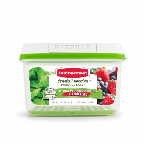 Rubbermaid Fresh Works Produce Saver Large Rectangle Food Storage