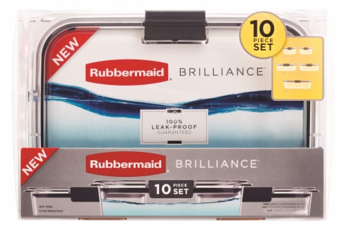 Rubbermaid Brilliance® 10-Piece Set, Leak-Proof and Clear Food