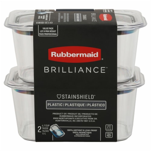 Rubbermaid® Brilliance™ Medium Deep Container - 2 Pack Perspective: front