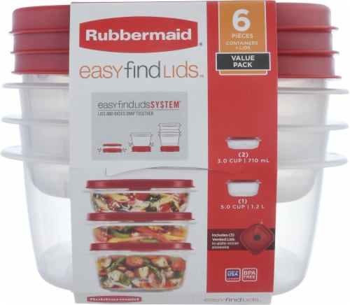 Rubbermaid Set of 12 Easy Find Vented Lids Food Storage Containers