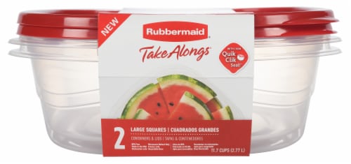 Rubbermaid® TakeAlongs® Square BPA-Free Plastic Snap Seal Food Storage Container - 2 pack Perspective: front