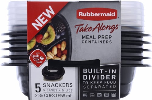 3 Rubbermaid TakeAlongs Meal Prep Storage Containers Black Clear Lid Diet  Lunch