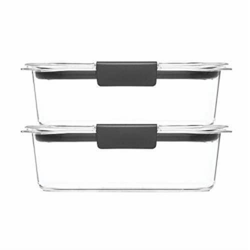 Rubbermaid Brilliance Food Storage Container - 2 Pack - Clear/Black, 9.6 c  - Ralphs