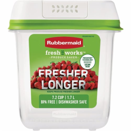 Rubbermaid® FreshWorks Medium Produce Saver Container - Green Perspective: front