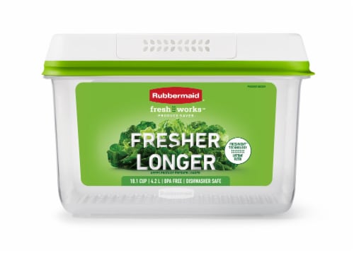 Rubbermaid® Freshworks® Large Green Produce Saver Container Perspective: front
