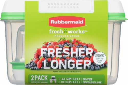 Rubbermaid Freshworks Produce Saver Containers Set Perspective: front