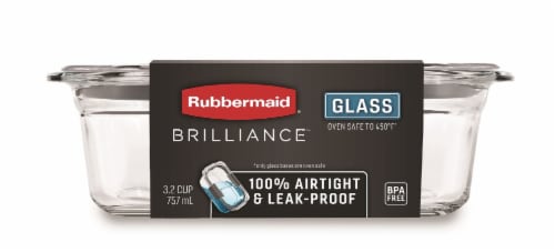 Rubbermaid® Brilliance Glass Storage Container Perspective: front