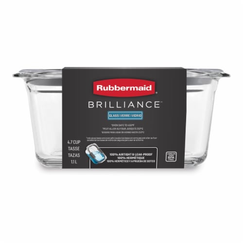 Rubbermaid® Brilliance Glass Rectangular Food Storage Container - Clear,  4.7 c - Baker's