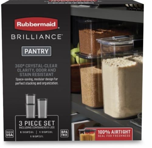 Rubbermaid Brilliance Food Storage Containers - Clear, 3 pc - Metro Market