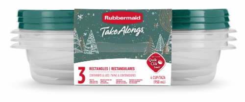 Rubbermaid Take Alongs Rectangular Containers with Lids, 6.4 x 3.1 x 9.8 - 3 pack