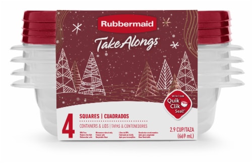 Rubbermaid® TakeAlongs® Holiday Square Containers & Lids Perspective: front