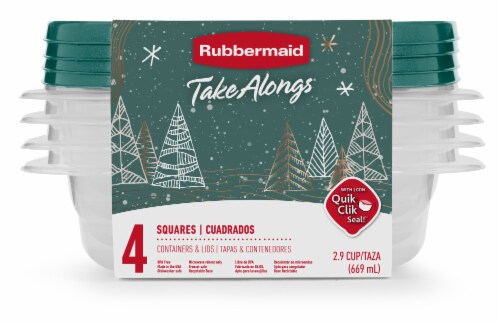 Rubbermaid TakeAlongs 1 Gallon Food Storage Containers, Set of 2, Blue  Spruce 