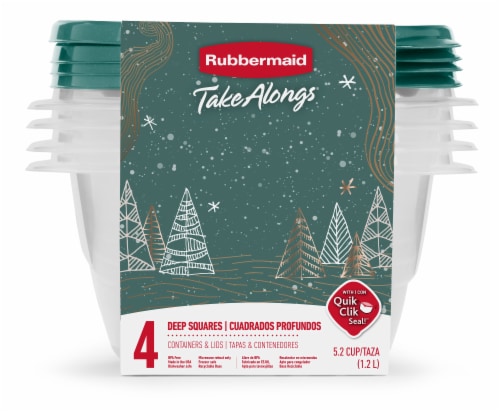 Rubbermaid® Take-Along® Holiday Deep Square Containers & Lids, 4