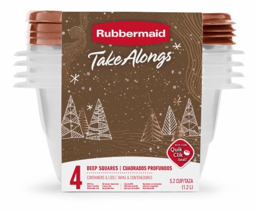 Rubbermaid® Take-Along® Holiday Deep Square Containers & Lids Perspective: front