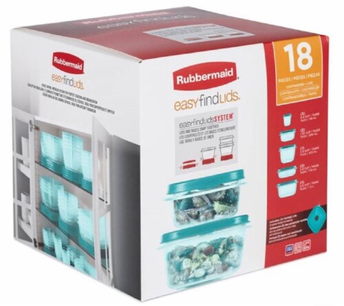 Rubbermaid® Easy Find Lids® Turquoise Food Storage Containers, 18 pc -  Baker's