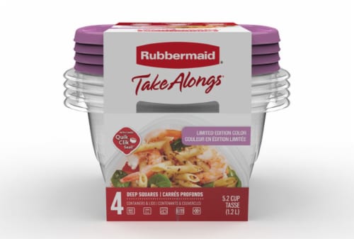 Rubbermaid® TakeAlongs® Deep Square Orchid Food Storage Containers Perspective: front