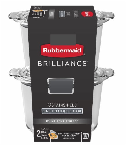 Rubbermaid® Brilliance™ Round Food Storage Containers - Clear Perspective: front