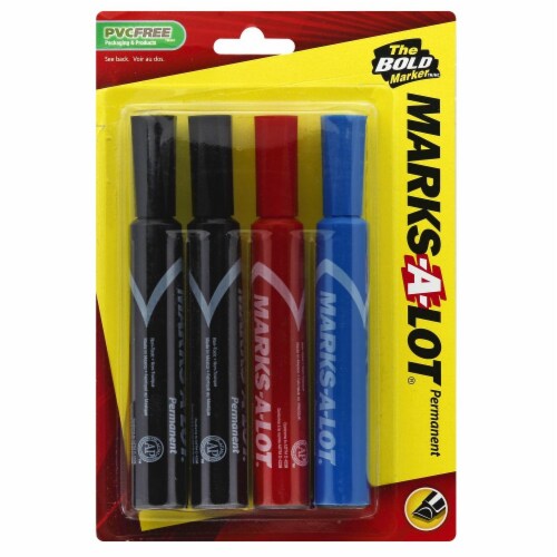 Avery Marks-A-Lot Permanent Markers  4 Piece  Multi-Color Perspective: front