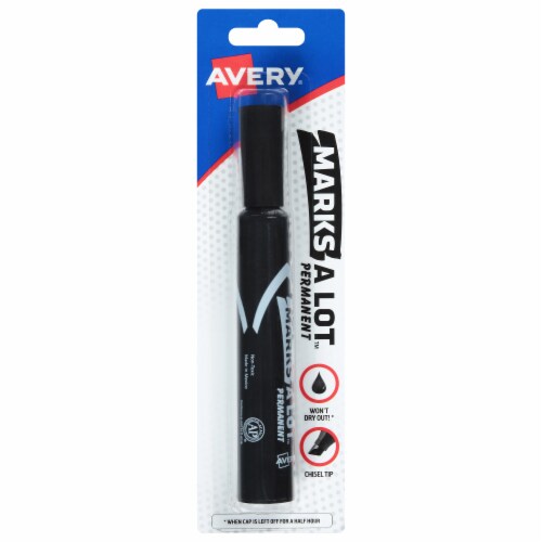 Marks-A-Lot® Desk-Style Chisel Tip Permanent Marker - Black Perspective: front