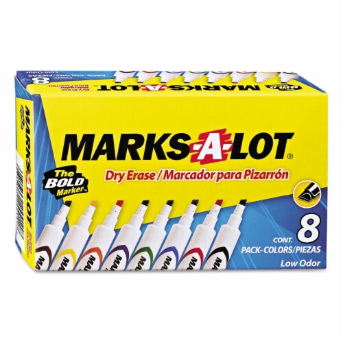 MARKS A LOT Desk-Style Dry Erase Marker, Broad Chisel Tip, Assorted Colors, 8/Set (24411) MARKS A LOT Desk-Style Dry Erase Marker, Broad Chisel Tip, Assorted Colors, 8/Set (24411)