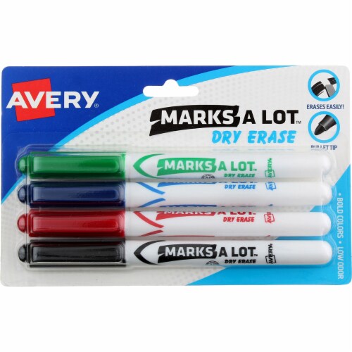 MARKS A LOT Pen-Style Dry Erase Markers, Medium Bullet Tip, Assorted Colors, 4/Set (24459) MARKS A LOT Pen-Style Dry Erase Markers, Medium Bullet Tip, Assorted Colors, 4/Set (24459)