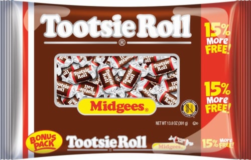 Tootsie Roll Midgees Chocolate Candies Perspective: front