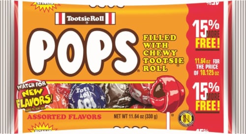 Tootsie Roll Assorted Flavors Pops Perspective: front