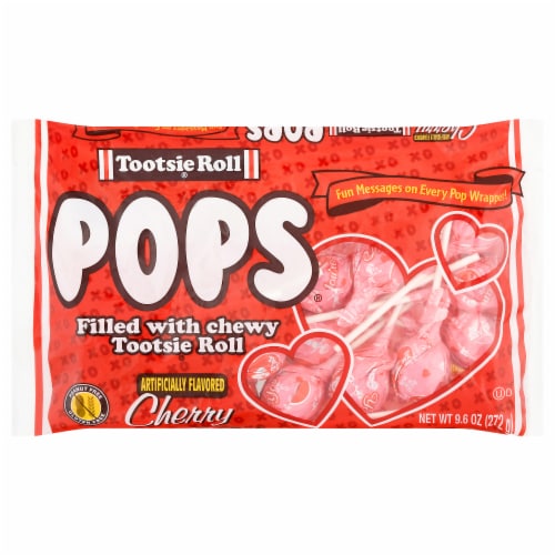 Tootsie Roll Cherry Pops Friendship Exchange Valentine Candy Bag Perspective: front