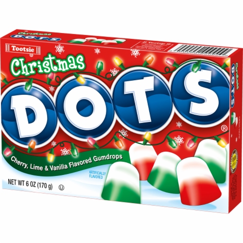 DOTS Christmas Cherry Lime & Vanilla Flavored Gumdrops Perspective: front