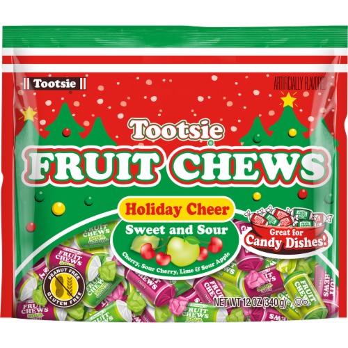 Tootsie Sweet & Sour Fruit Chews Holiday Cheer Candy Bag Perspective: front