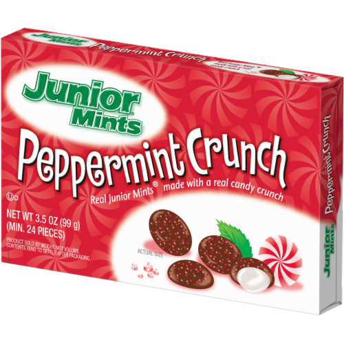 Junior Mints Holiday Peppermint Crunch Candy Perspective: front