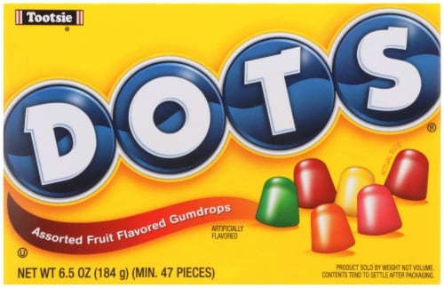 Tootsie Roll® DOTS® Assorted Fruit Flavored Gumdrops Candy Theater Box Perspective: front