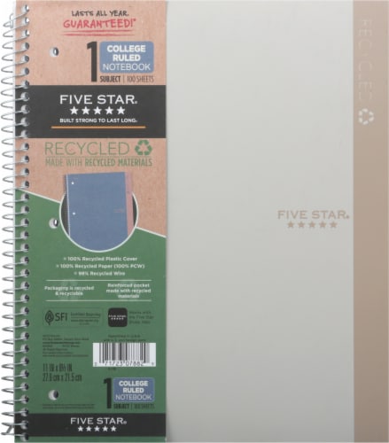 Five Star® 1 Subject Recycled Notebook Perspective: front