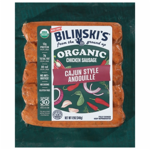 Bilinski’s® Organic Cajun Style Andouille Chicken Sausage