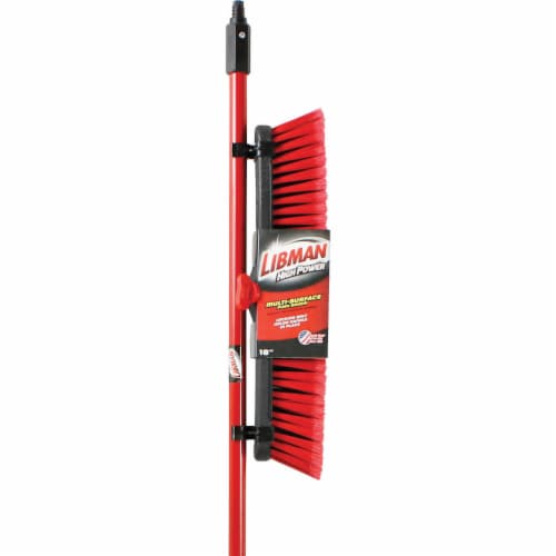 Libman 18 Multi-Surface Push Broom Steel Handle 4 Pack 00804 Perspective: front