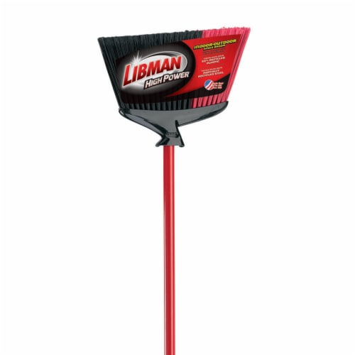 Libman Red / Black Angled Commercial Broom - 15L x 1W x 55H