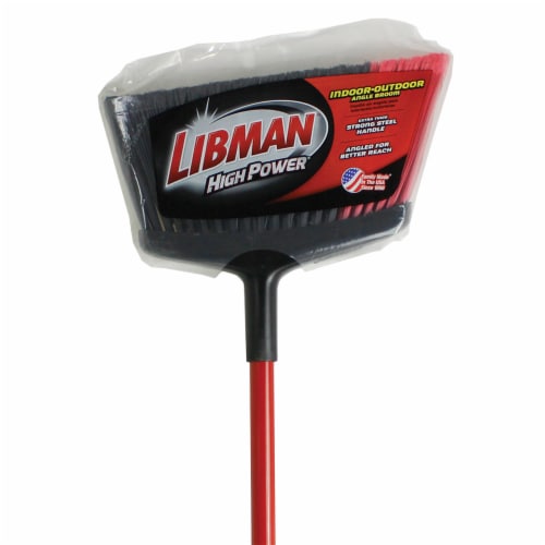 Libman® High Power Indoor-Outdoor Angle Broom – Red/Black Perspective: front