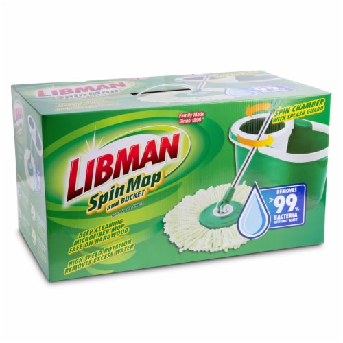 libman mop and bucket spin green white
