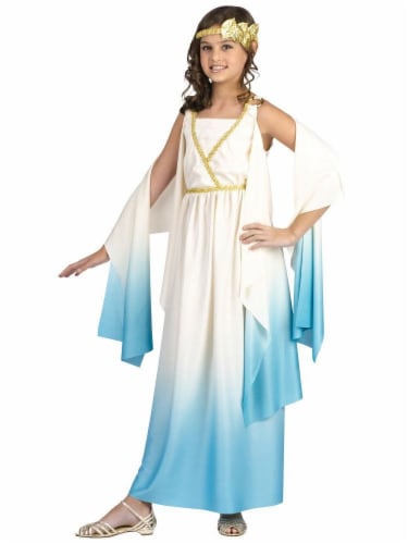 Fun World Children's Medium (8-10) Greek Goddess Costume - Blue/White Perspective: front
