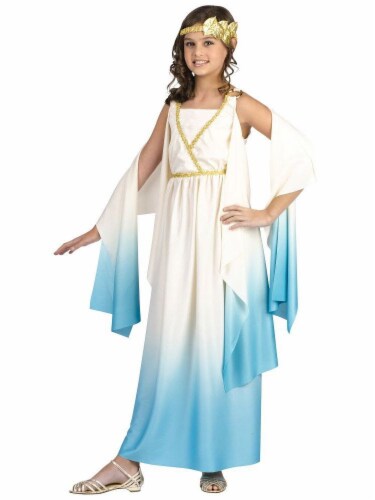 Fun World Children's Medium (8-10) Greek Goddess Costume - Blue/White Perspective: front