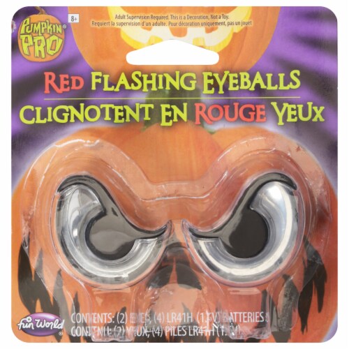 Fun World® Pumpkin Pro® Flashing Eyeballs - Red Perspective: front