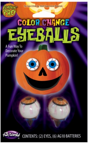 Fun World Pumpkin Pro Color Change Eyeballs Perspective: front